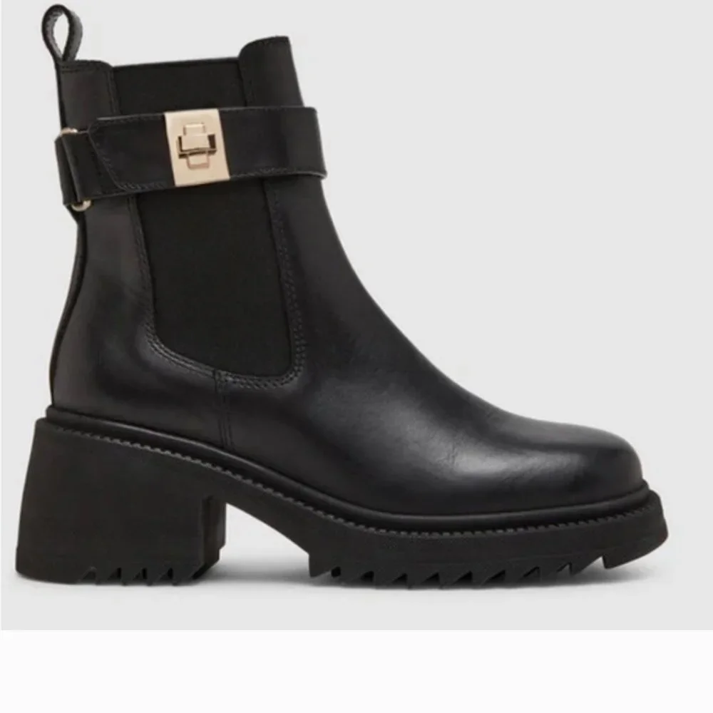 STEVE MADDEN BLACK LEATHER GATES WOMEN'S BOOT SZ 10 NWOT NWOB - Picture 3 of 11